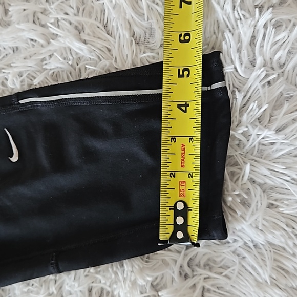 Nike Dry Fit Cropped Leggings Black Womens Small Back Zipper Pocket Drawstring - Picture 13 of 13